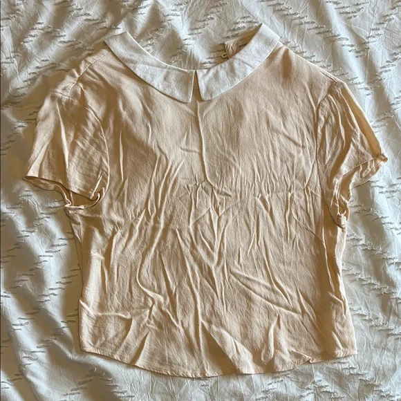 Women's Cream Collared Top - Picture 1 of 4